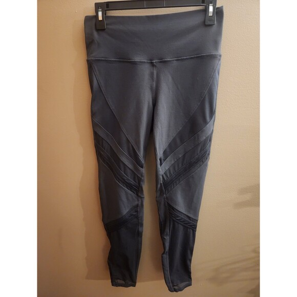 ALO Yoga High Waist Leggings Mesh Panels Gray Grey Size Large L - Picture 4 of 8